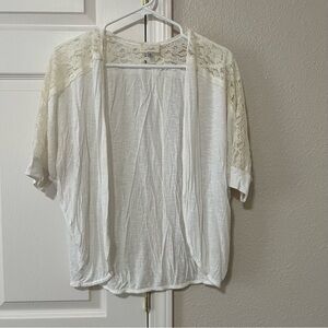 Y2K Lashes White Lace Kimono Cardigan - Small